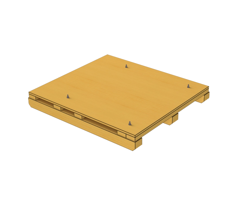 3d rendering of a heavy duty wood skid pallet