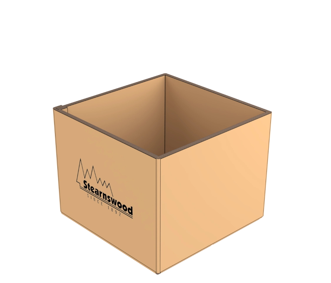 3d rendering of a laminated bulk bin container
