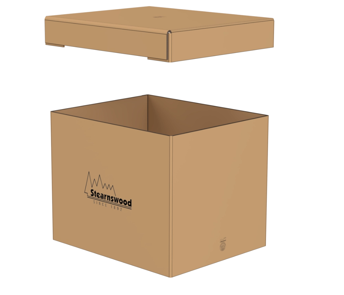 3d rendering of sleeve and cap container